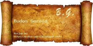 Budos Gerold névjegykártya